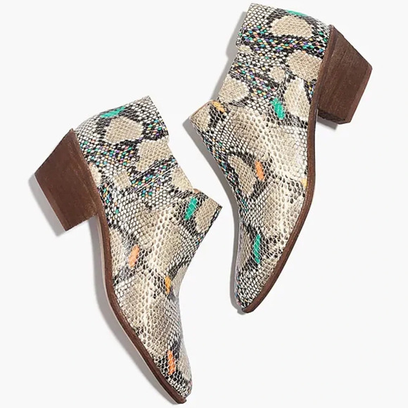 Madewell Myles Ankle Leather Boot Stamped Rainbow Snake Women’s size 8.5 - Picture 14 of 14